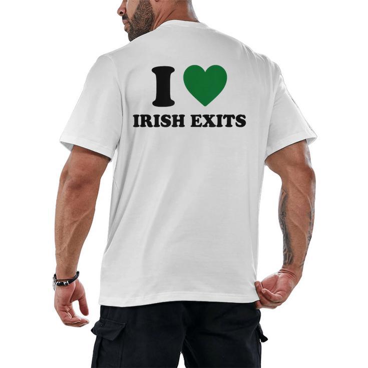 I Love Irish Exits St Patrick's Day Introvert Party Men's Back Print T-Shirt