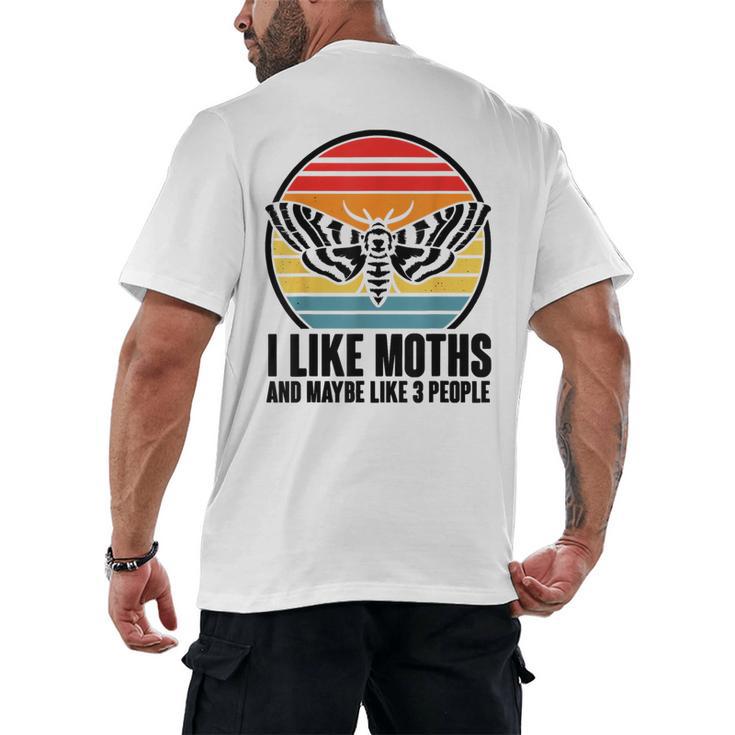 I Like Moths And Maybe 3 People Insect Moth Lovers Introvert Men's Back Print T-Shirt