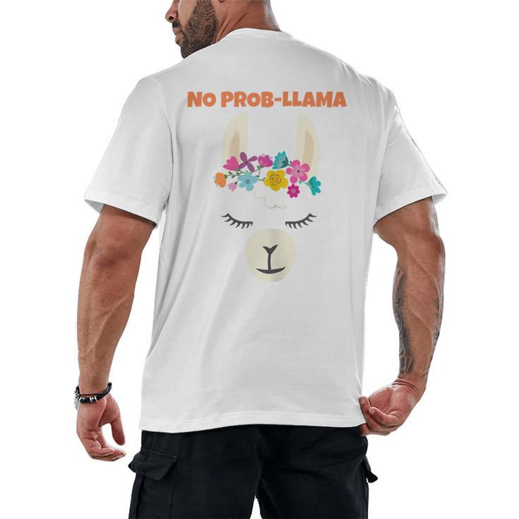 No Prob Llama Birthday Graduation Women Kids Girls Men's Back Print T-Shirt