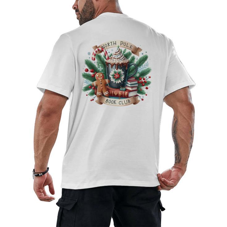 North Pole Book Club Books Reading Mug Gingerbread Men's Back Print T-Shirt