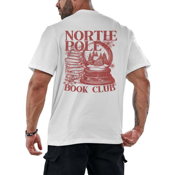 North Pole Book Club Christmas Men's Back Print T-Shirt