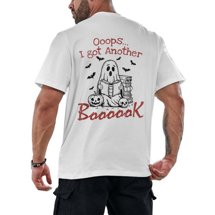 Oops I Got Another Book Boo Ghost Read Book Men's Back Print T-Shirt