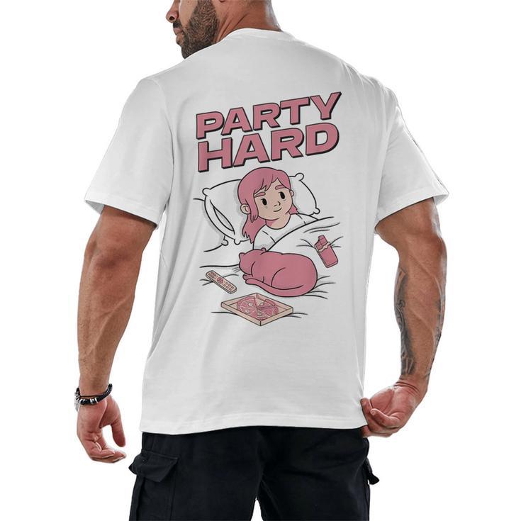 Party Hard Comfortable Stay At Home Introvert Men's Back Print T-Shirt