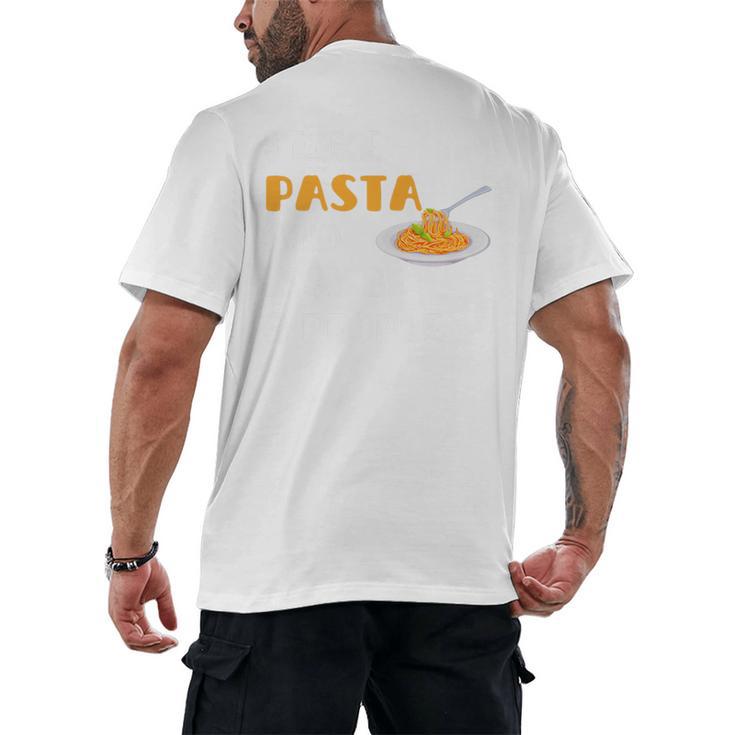 I Like Pasta And Maybe 3 People Introvert Foodie Premium Men's Back Print T-Shirt