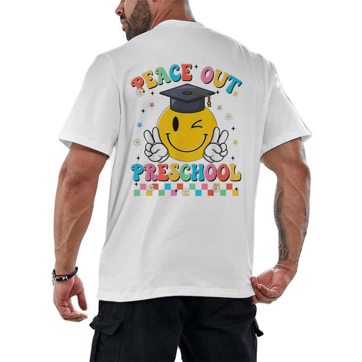 Peace Out Preschool Graduation Last Day Teachers Boys Girls Men's Back Print T-Shirt
