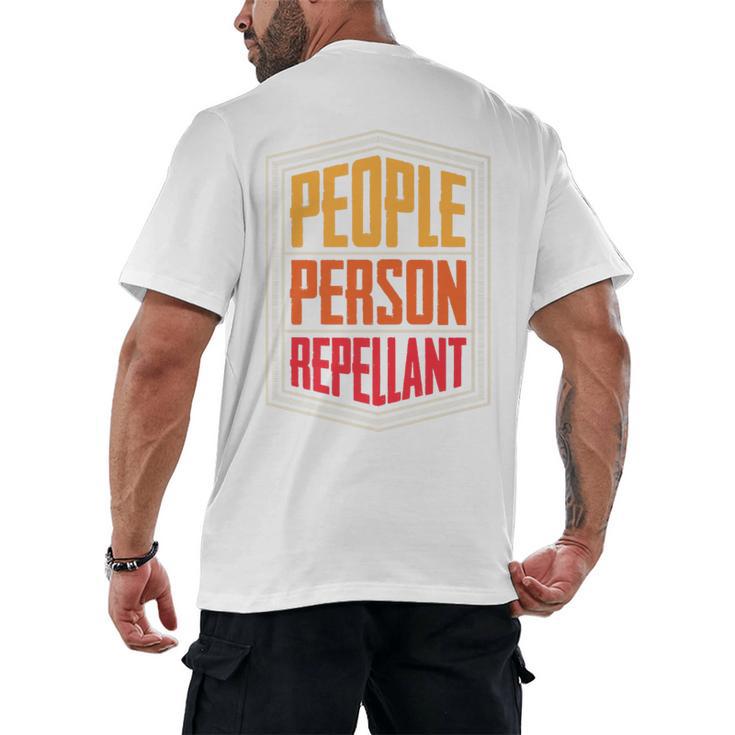 People Person Repellant Introvert Premium Men's Back Print T-Shirt