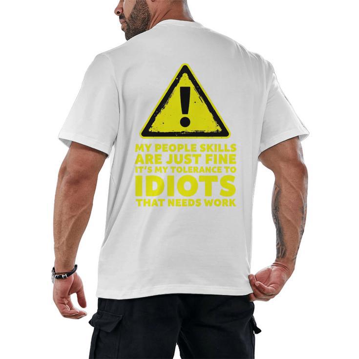 My People Skills Are Just Fine Sarcastic Introvert Premium Tri-Blend Men's Back Print T-Shirt