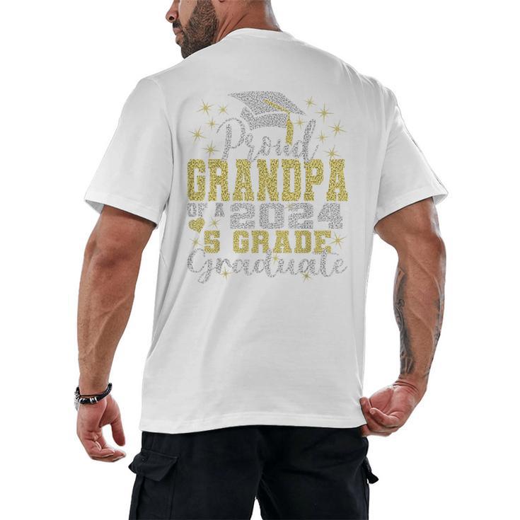 Proud Grandpa Of 5th Grade Graduate 2024 Family Graduation Men's Back Print T-Shirt