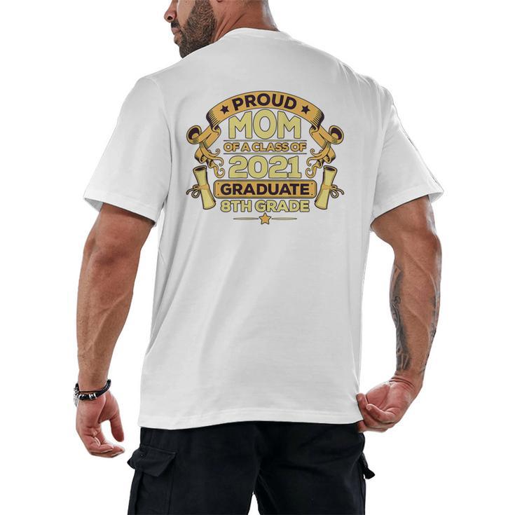 Proud Mom Graduation Of 8th Grade Graduate Men's Back Print T-Shirt