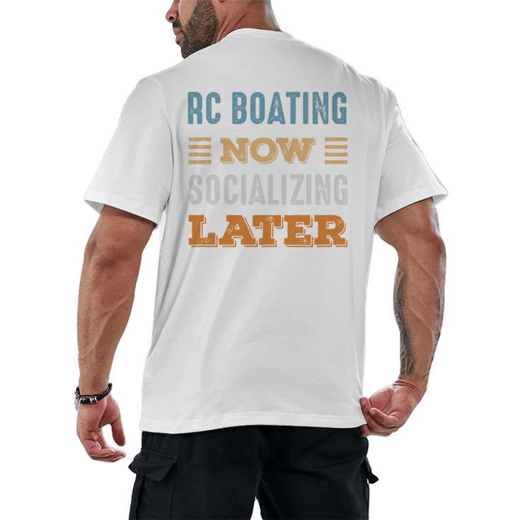 RC Boating Now Minimal Socializing Introvert Vintage Men's Back Print T-Shirt