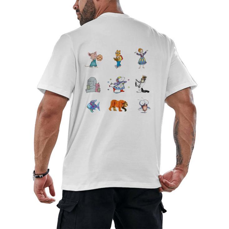 Read Book Characters I Can Do Hard Things Back To School Men's Back Print T-Shirt