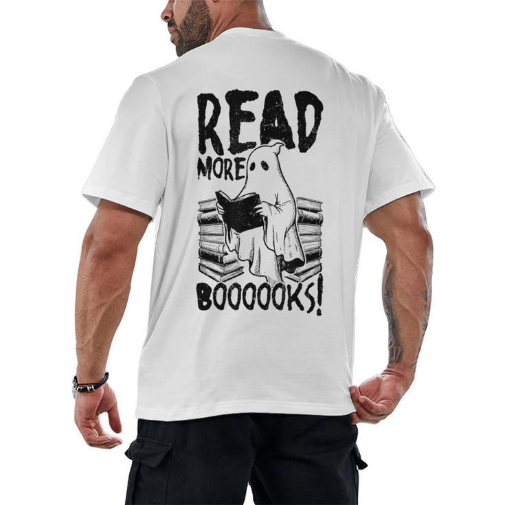 Read More Books Ghost Halloween Reading Teacher Literacy Men's Back Print T-Shirt