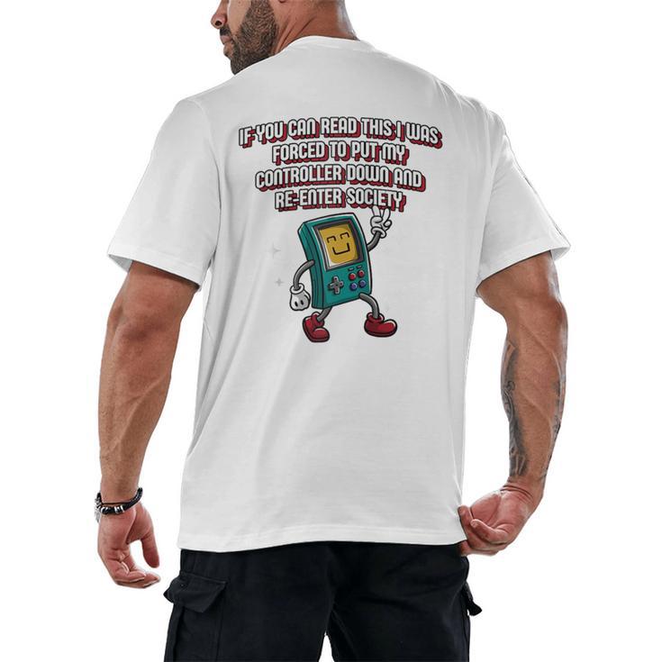 If You Can Read This Gamer Humor Gaming Introvert Raglan Baseball Tee Men's Back Print T-Shirt