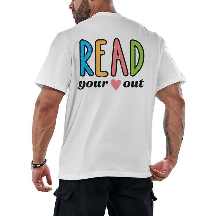 Read Your Heart Read Reading Librarian Book Across America Men's Back Print T-Shirt