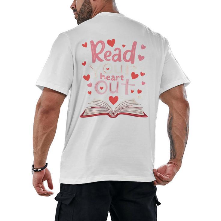 Read Your Heart Out Teacher Valentines Day Reading Book Love Premium Tri-Blend Men's Back Print T-Shirt
