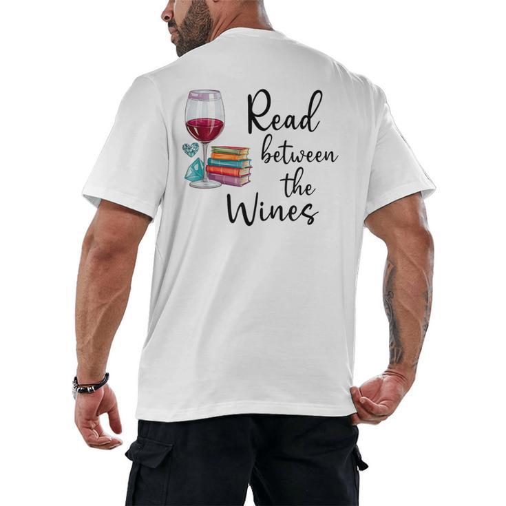 Read Between The Wines Im Just a Girl Who Loves Books & Wine Men's Back Print T-Shirt