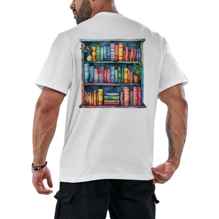 Reading And Bookcase Magic Book Premium Men's Back Print T-Shirt