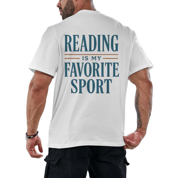 Reading Is My Favorite Sport Literary Book Lover Typography Men's Back Print T-Shirt