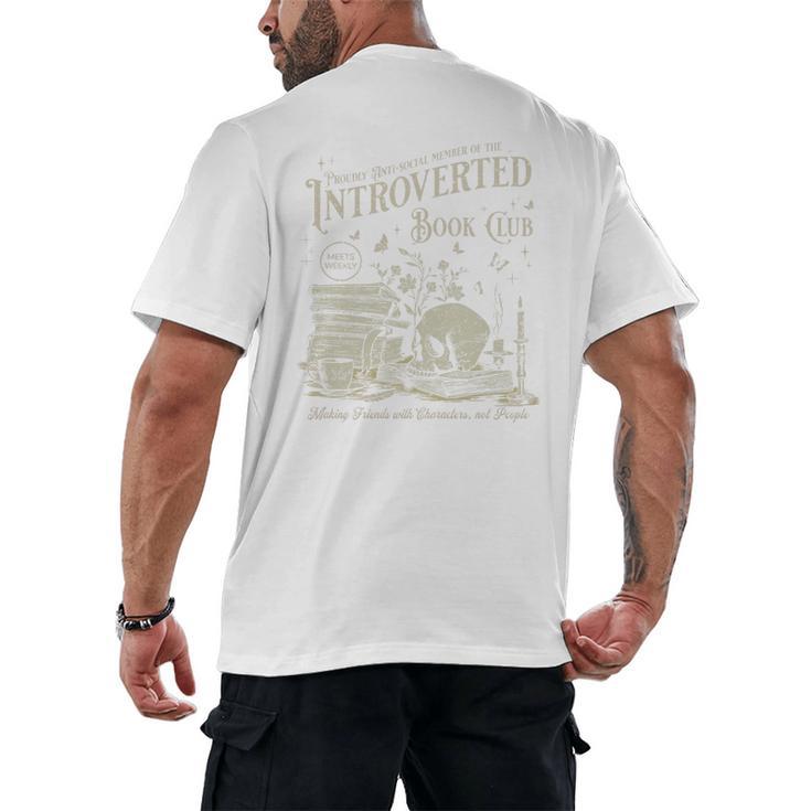 Retro Proud Anti Social Member Of Introverted Book Club Premium Tri-Blend Men's Back Print T-Shirt