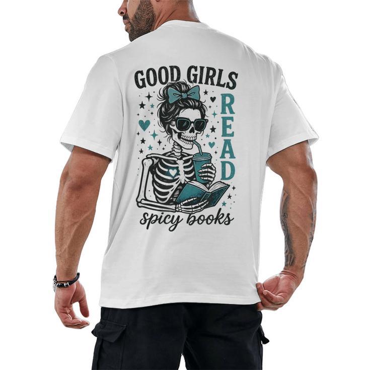 Romance Reader Good Girls Read Spicy Books Halloween Costume Men's Back Print T-Shirt