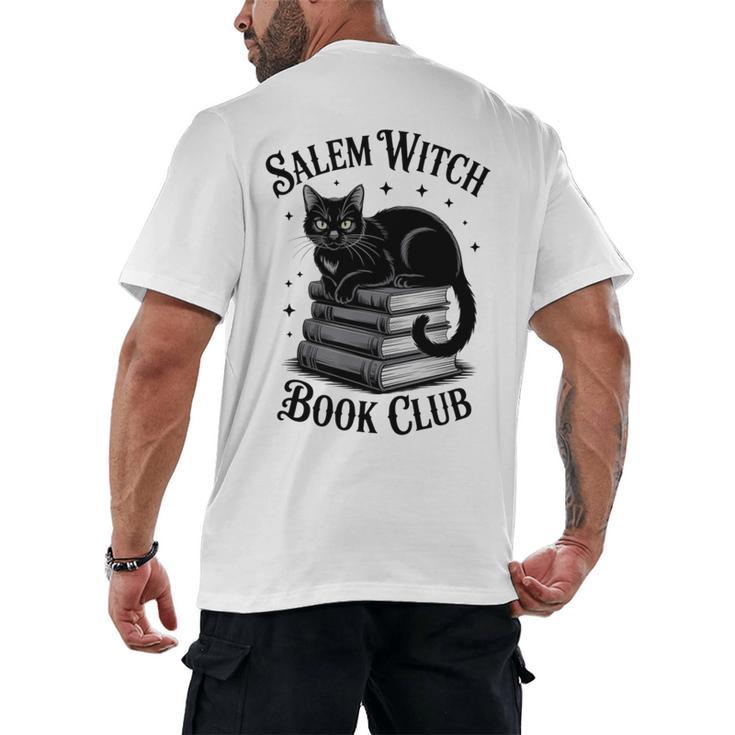 Salem Witch Book Club Bookish Halloween Cat Women Men's Back Print T-Shirt