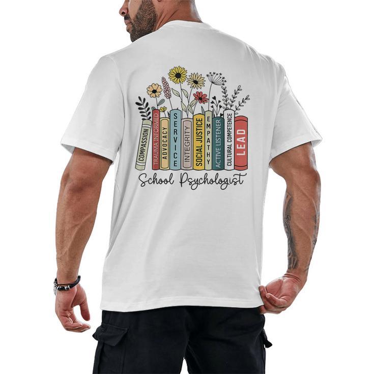 School Psychologist Book Psychology Teacher Appreciation Men's Back Print T-Shirt