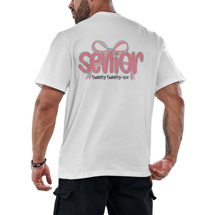 Senior 2026 Coquette Pink Bow Graduation 2026 Class Of 2026 Men's Back Print T-Shirt