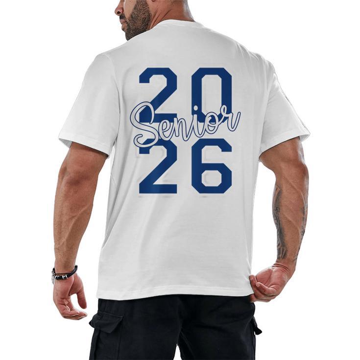 Senior 2026 Graduation Varsity Navy Blue On The Back Men's Back Print T-Shirt