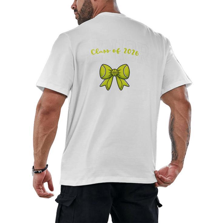 Senior Class Of 2026 Tennis Coquette Bow Graduation Premium Men's Back Print T-Shirt