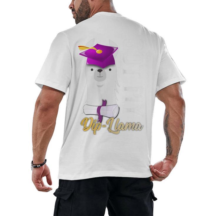 Senior Graduation 2020 Got My Dip-Llama Diploma Llama Pun Men's Back Print T-Shirt