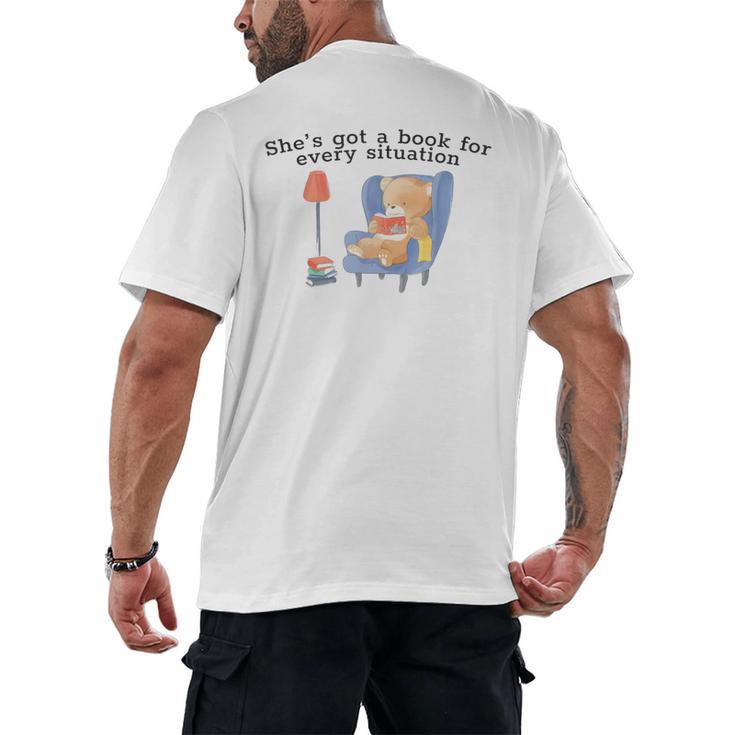She's Got A Book For Every Situation Men's Back Print T-Shirt
