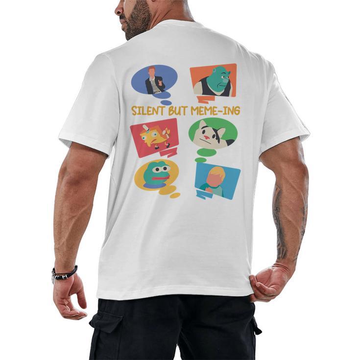 Silent But Meme-Ing Introvert Anti People Antisocial Quiet Men's Back Print T-Shirt