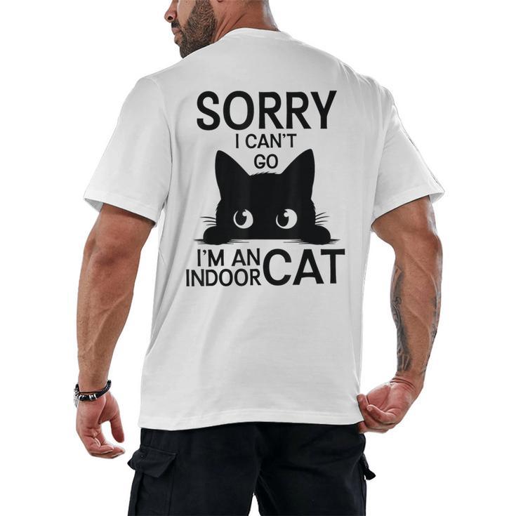 Sorry I Can't Go I'm An Indoor Cat Introvert Cats Men's Back Print T-Shirt