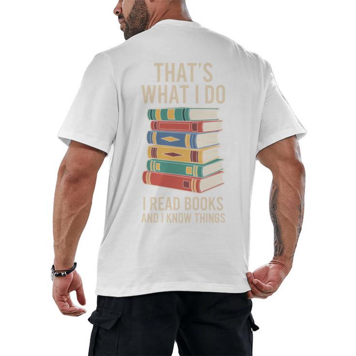 That's What i Do i Read Books And i Know Things Cute Graphic Men's Back Print T-Shirt