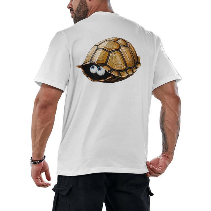 Timid Turtle Cute Introvert Misanthropic Antisocial Men's Back Print T-Shirt