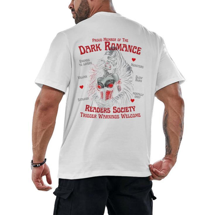Trigger Warning Book Lover Dark Romance Smut Reader Men's Back Print T-Shirt
