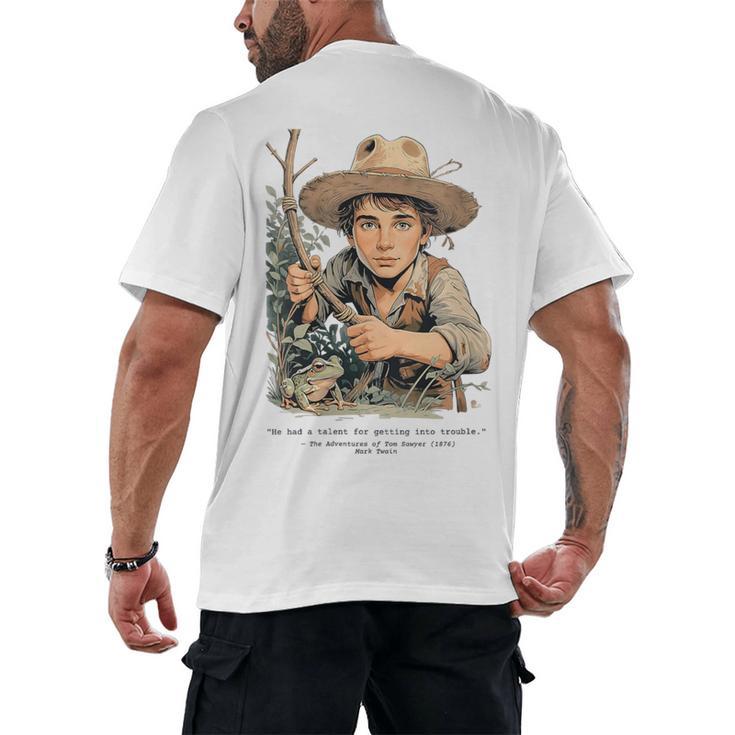 Vintage Children's Books The Adventures Of Tom Sawyer 1876 Men's Back Print T-Shirt