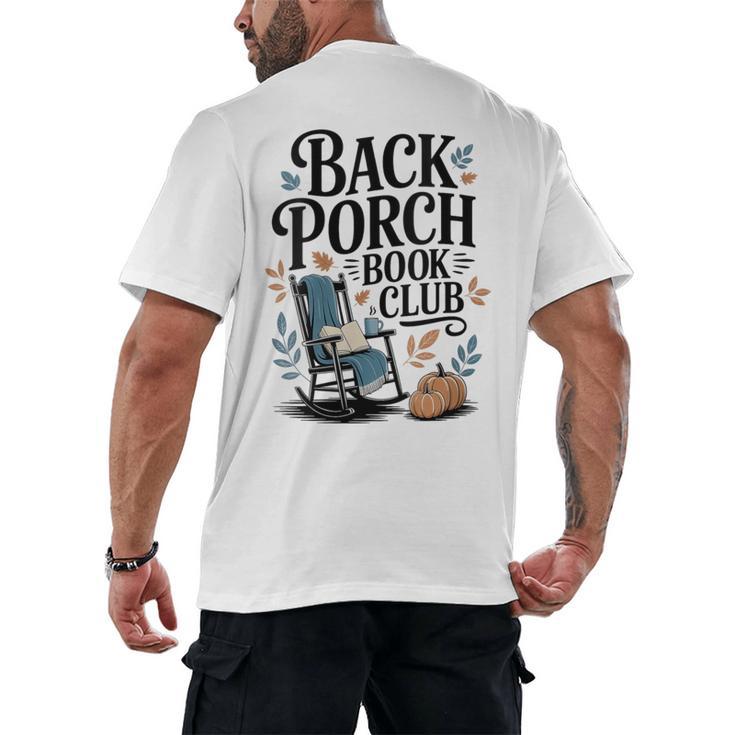 Vintage Reader Author Country Aesthetic Back Porch Book Club Men's Back Print T-Shirt
