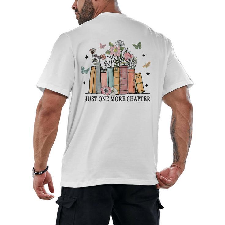 Wildflower Floral Book Just One More Chapter Men's Back Print T-Shirt