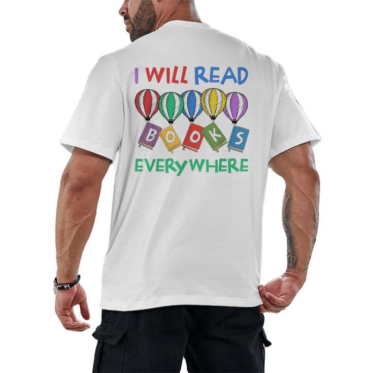 I Will Read Books Everywhere Across America Child Readers Men's Back Print T-Shirt