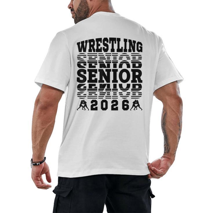 Wrestling Senior 2026 Graduation Men's Back Print T-Shirt