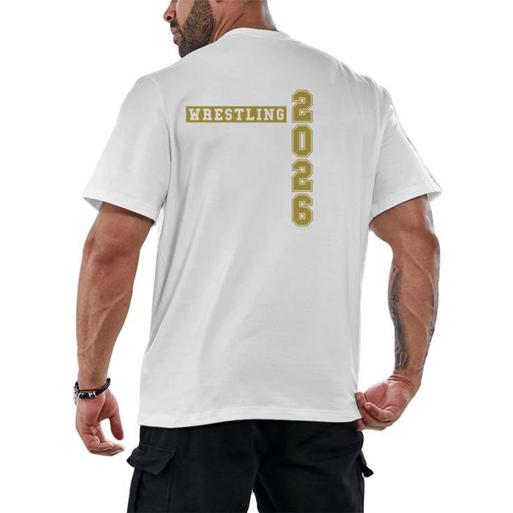 Wrestling Senior Night Wrestling Senior 2026 Graduation 43 Men's Back Print T-Shirt