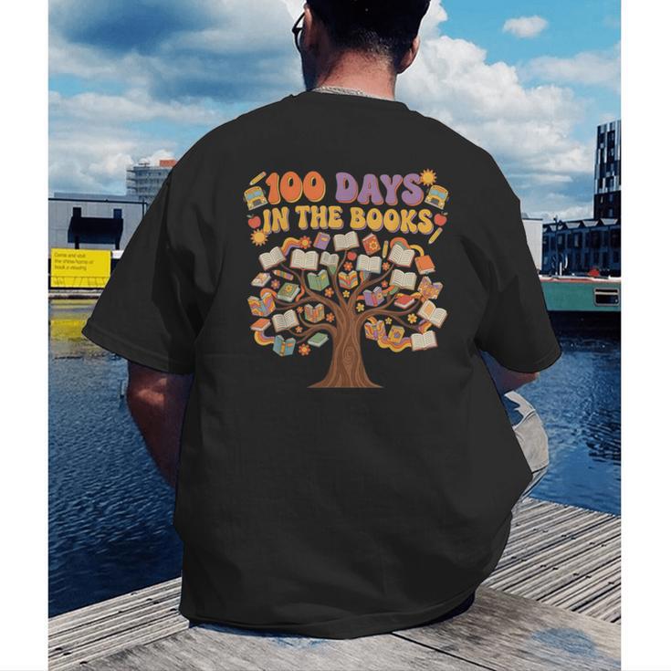 100 Days Of School 100 Days In The Books Librarian Read Men's Back Print T-Shirt
