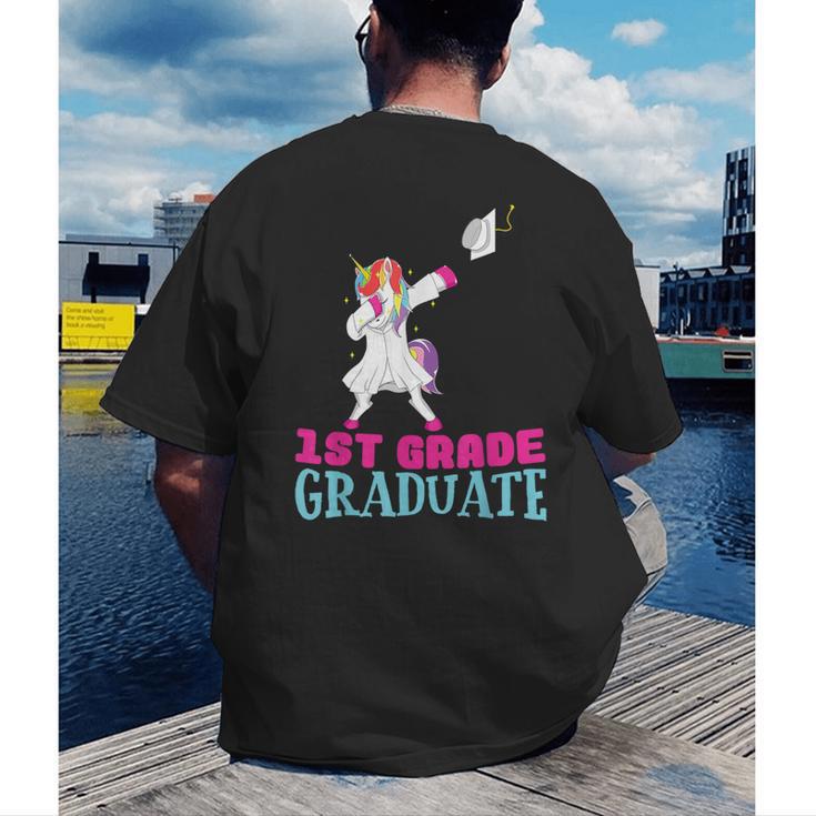 1st Grade Graduation Dabbing Unicorn Lover T-Shirt Kids Men's Back Print T-Shirt