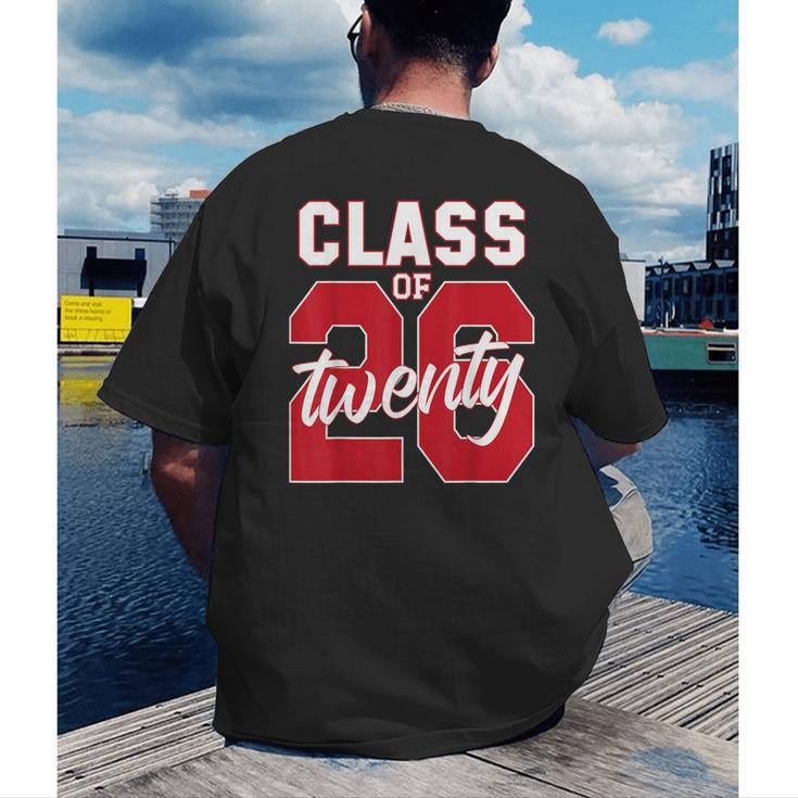 2 Sided Class Of 2026 Senior 2026 Graduation Men's Back Print T-Shirt