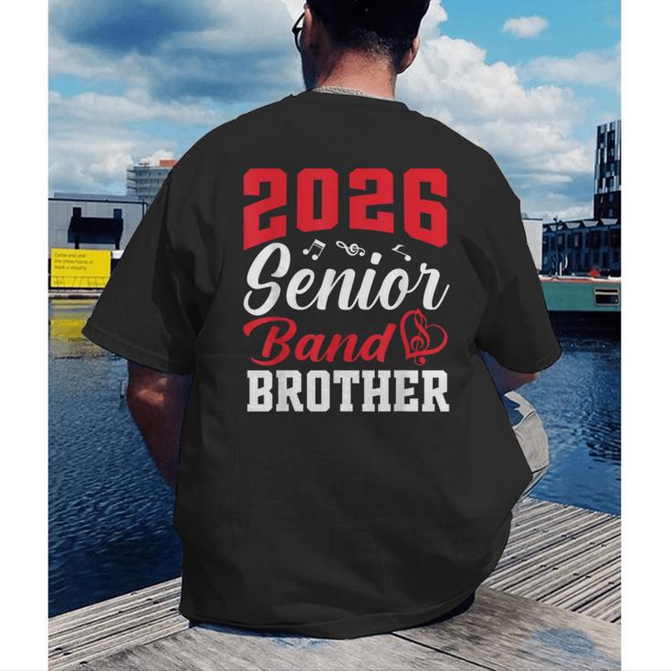 2026 Senior Band Brother Class Of 2026 Parent Graduation Men's Back Print T-Shirt