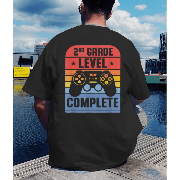 2nd Grade Level Complete Graduation Student Video Gamer Men's Back Print T-Shirt