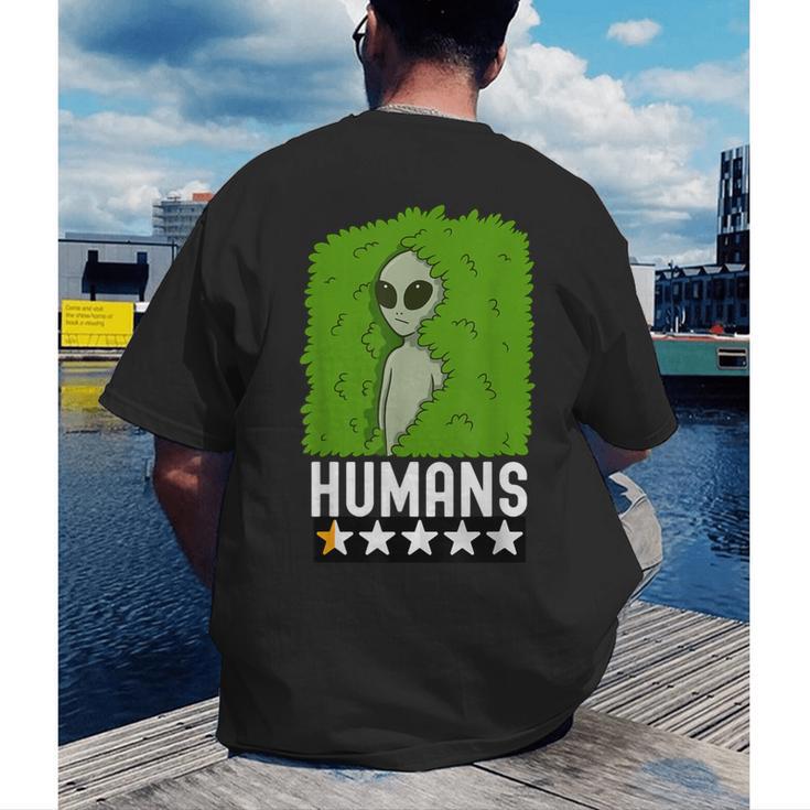 Alien Avoids Humans Sarcastic Introvert Humor Men's Back Print T-Shirt Alien Avoids Humans Sarcastic Introvert Humor Men's Back Print T-Shirt
