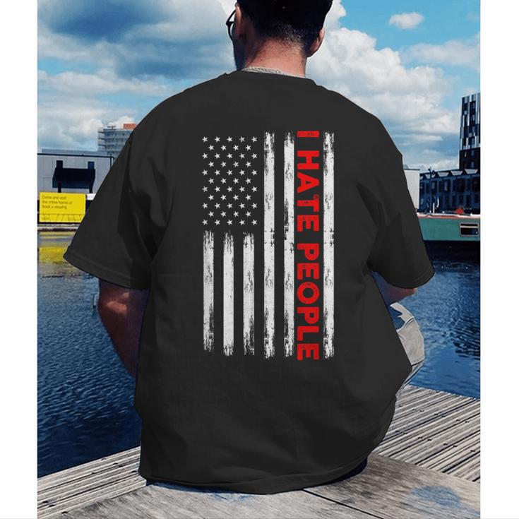 American Flag Loner Geeks Antisocial For Introvert Pride Men's Back Print T-Shirt American Flag Loner Geeks Antisocial For Introvert Pride Men's Back Print T-Shirt