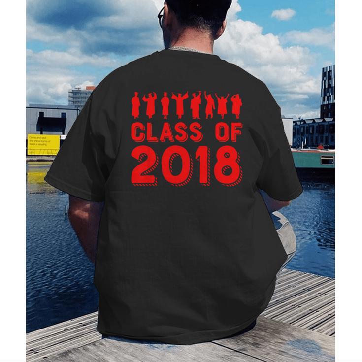 & Red Class Of 2018 Senior GraduationShirt Men's Back Print T-Shirt